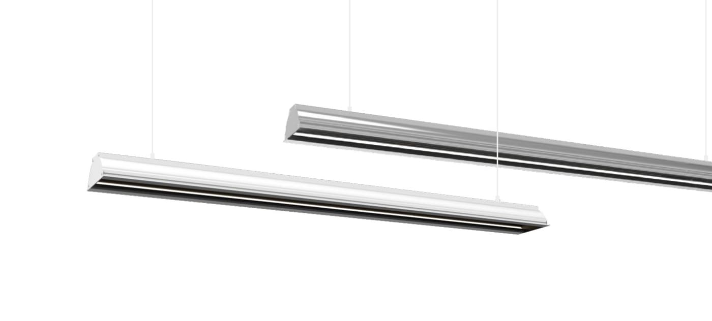 Architectural Linear Pendant Light — Modular suspended linear lighting with customizable lengths