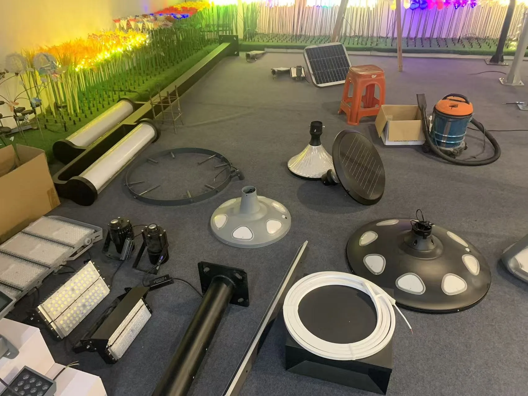 Solar LED flood and batten lights