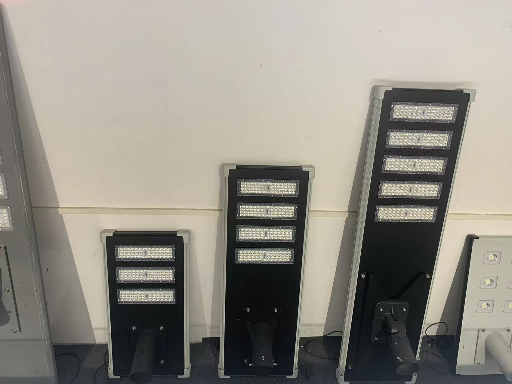 Black solar LED street light with panel